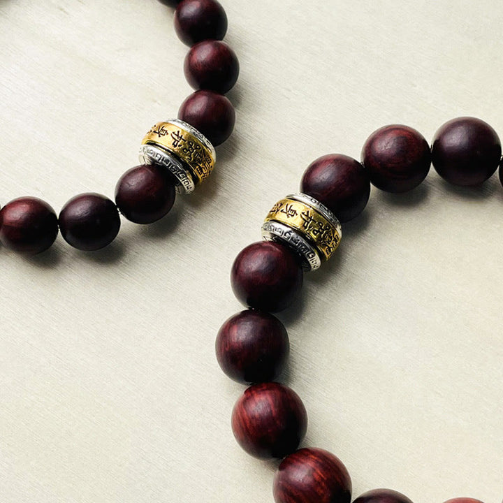 Pulsera de protección con amuleto de sándalo rojo y hoja pequeña de Buddha Stones