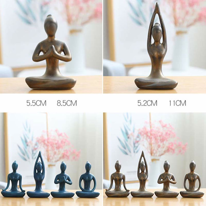 Decoración espiritual de la escultura de la estatuilla de la cerámica del ejercicio de la meditación del yoga abstracto - image 18