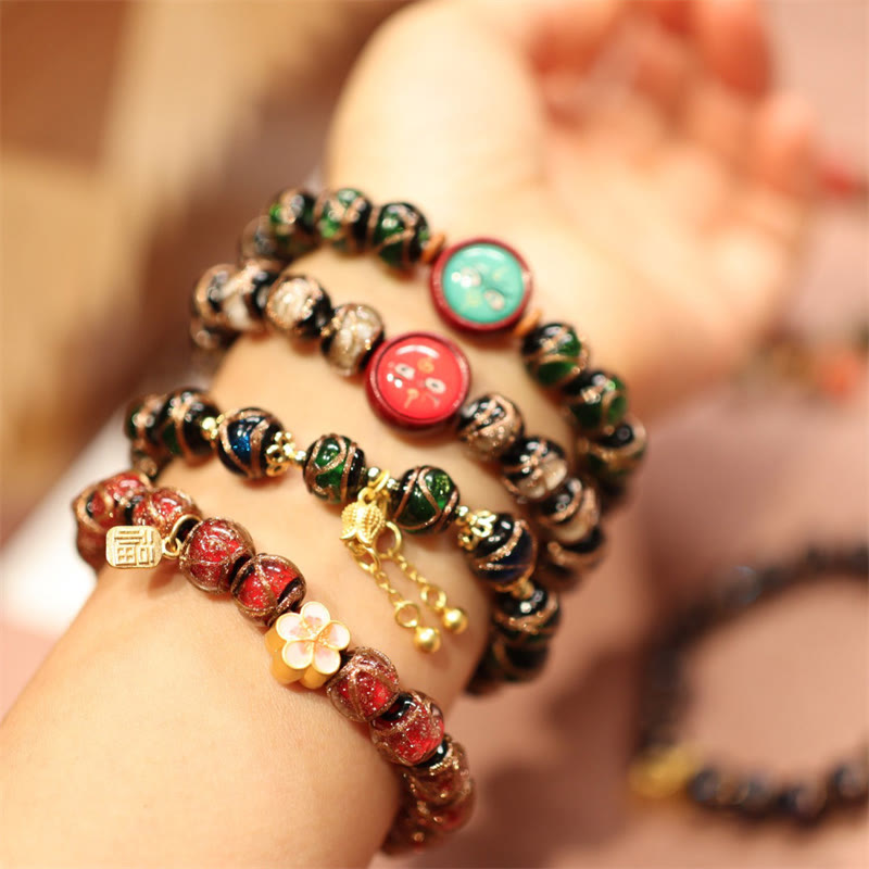 Pulsera de cuentas de la fortuna Thangka de la familia de las bestias que tragan oro tibetano, cinco dioses de la riqueza