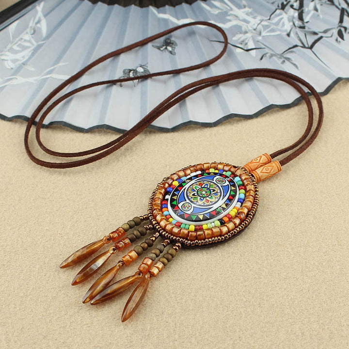 Colgante de collar de creatividad con cuentas de patrón de mandala de Buddha Stones - Mandala de cuentas de colores - image 3