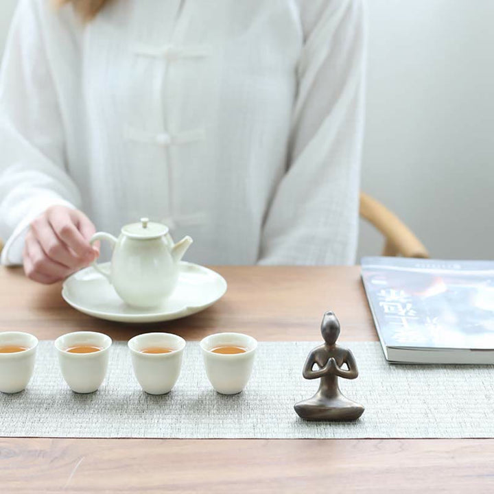 Decoración espiritual de la escultura de la estatuilla de la cerámica del ejercicio de la meditación del yoga abstracto - image 11