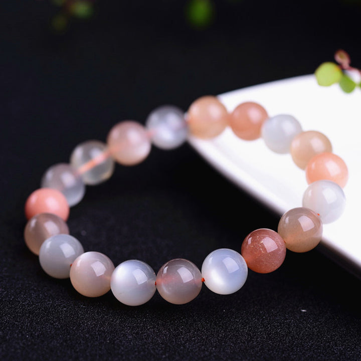 Pulsera positiva de riqueza de piedra lunar natural