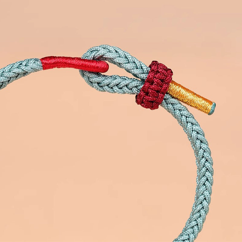 Pulsera de cuerda trenzada hecha a mano con Buddha Stones , nudo Wenchang, fuerza de la suerte