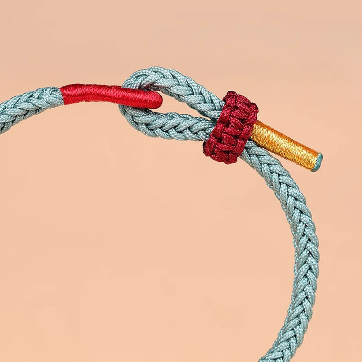 Pulsera de cuerda trenzada hecha a mano con Buddha Stones , nudo Wenchang, fuerza de la suerte