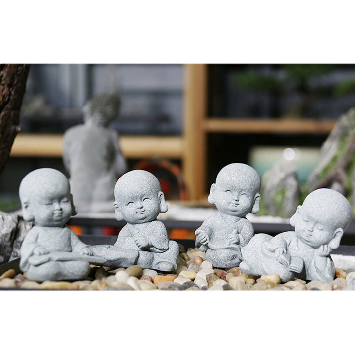 Buddha Stones meditación oración monje estatua de Buda serenidad decoración del hogar