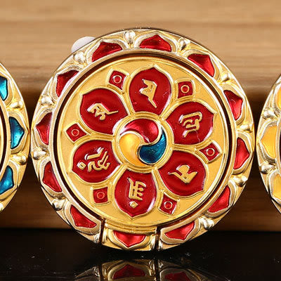 Soporte de anillo para teléfono tibetano Om Mani Padme Hum Peace, decoraciones universales para teléfono
