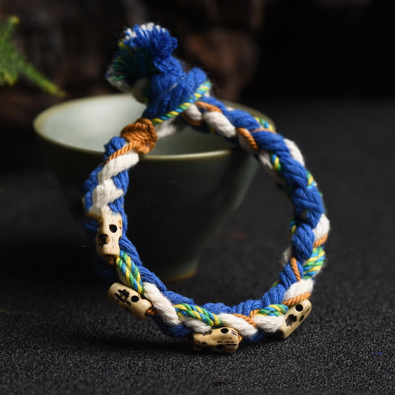 Pulsera de la suerte hecha a mano con cuentas de la diosa de la riqueza Zakiram tibetana con Buddha Stones