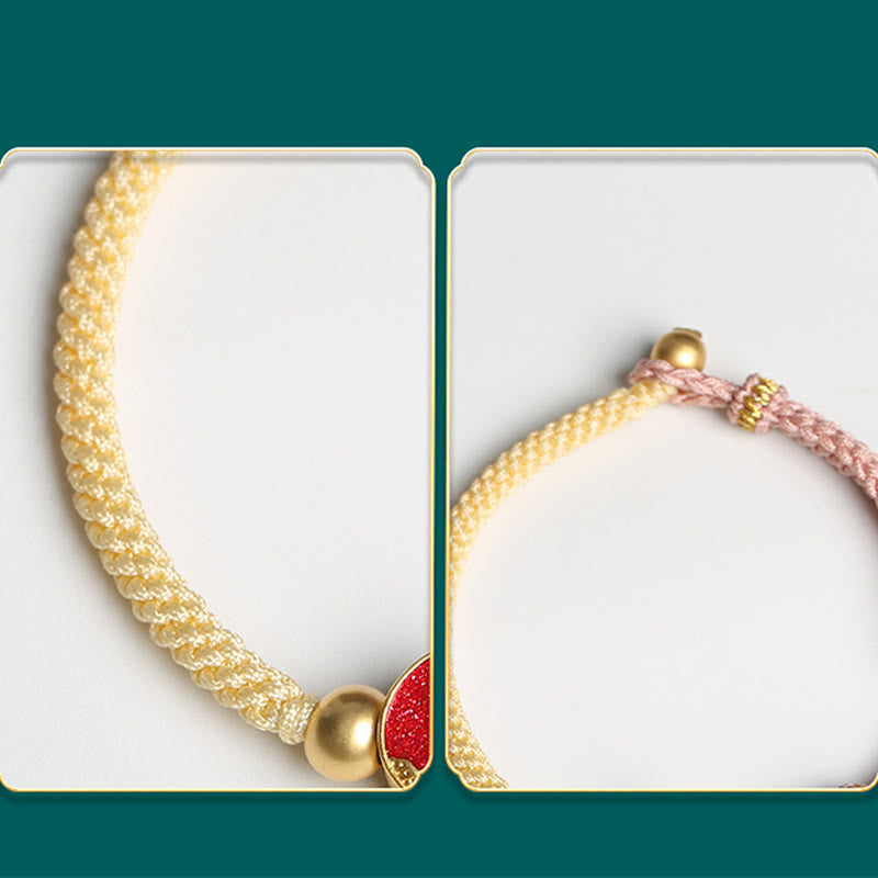 Pulsera de pareja de cuerdas de dos colores con Buddha Stones hechas a mano con grabado de montaña y mar de la suerte