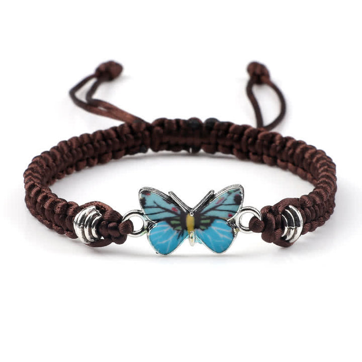 Pulsera con dije de hilo de amor y libertad de mariposa con Buddha Stones