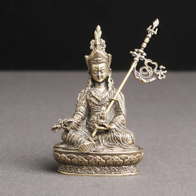 Figura de Buda Padmasambhava, estatua de cobre de serenidad, decoración del templo