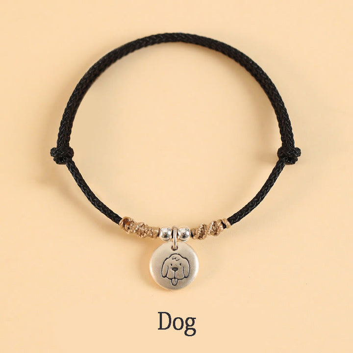 Pulsera trenzada de la suerte del zodíaco chino, hecha a mano, de plata de ley 999 con Buddha Stones, año del dragón