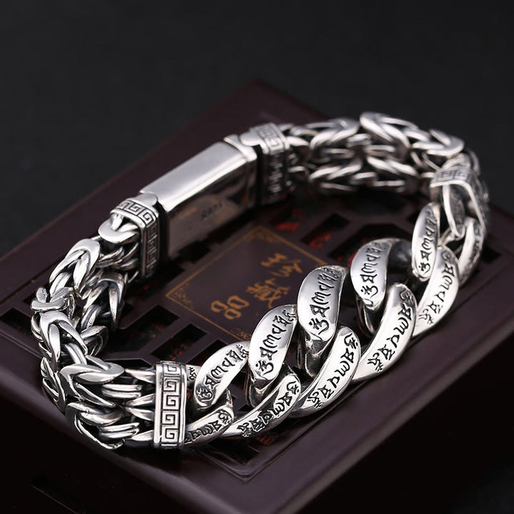 Pulsera de pureza de paz grabada con Buddha Stones Om Mani Padme Hum
