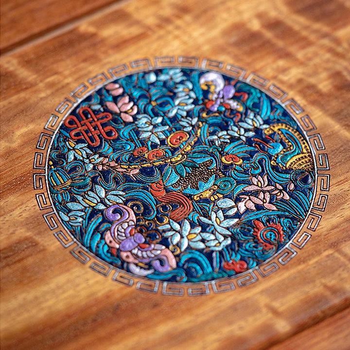 Caja de almacenamiento de joyería de palisandro hecha a mano antigua, caja organizadora de regalo de madera con flores de doble capa grande con cerradura