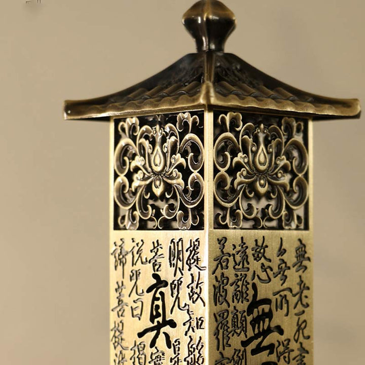 Quemador de incienso de aleación de Sutra de corazón, decoración curativa para el hogar