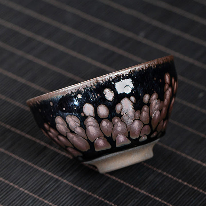 Buddha Stones hechas a mano, flores de cerezo, diseño de Sakura, taza de té de cerámica china Jianzhan, taza de té de Kung Fu
