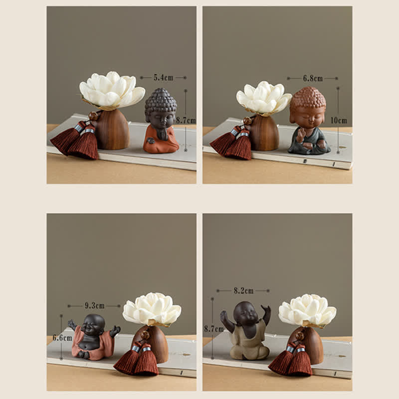 Decoraciones de cura calmante de flor de Buda de madera de melocotón negro - image 25