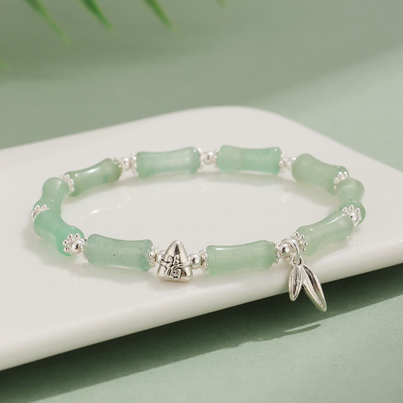 Buddha Stones Peridoto Jade Blanco Fresa Cuarzo Aventurina Verde Bambú Fu Carácter Suerte Pulsera