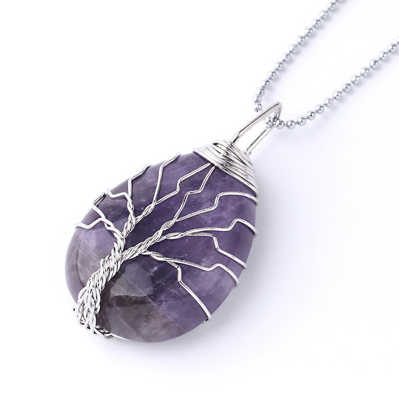 Collar con colgante de energía curativa, árbol de la vida, cristal de cuarzo Natural, Buddha Stones - image 37