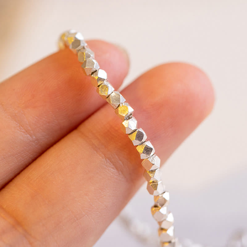 Anillo de bendición con cuentas de plata de ley 925