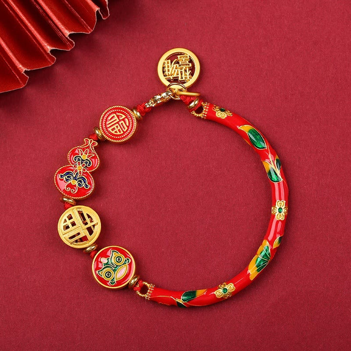Pulsera de la suerte de la riqueza del león de la felicidad de la fortuna de la calabaza tibetana
