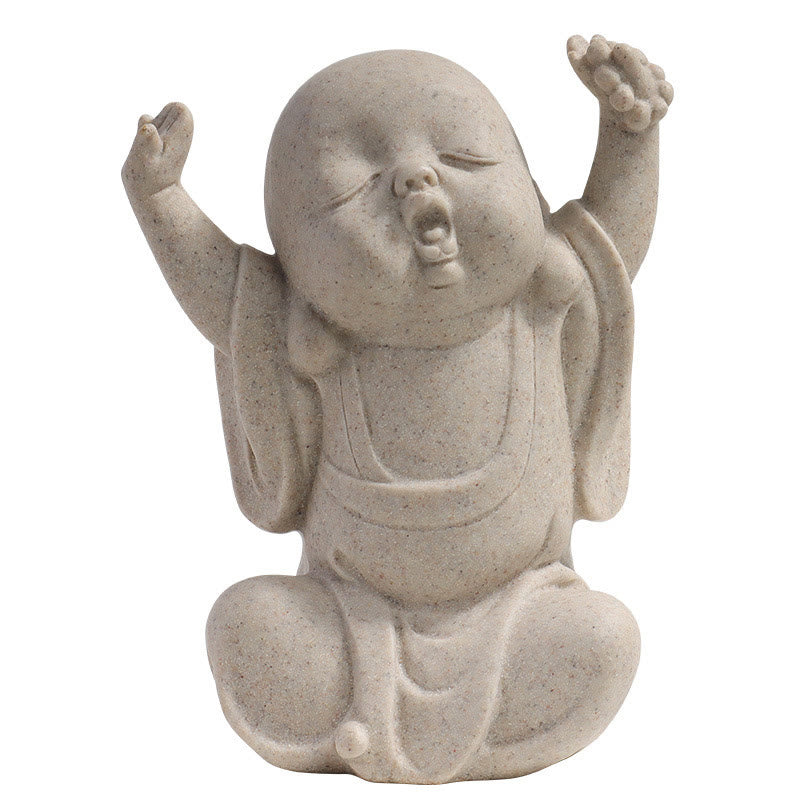 Buddha Stones meditación tibetana Buda monje bendición serenidad resina decoración del hogar