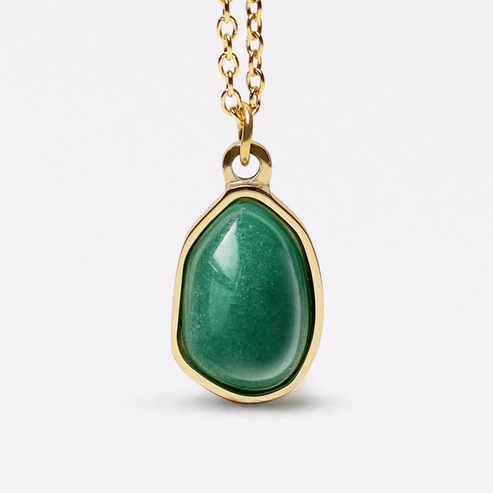 Colgante de collar con bendición de cuarzo rosa, amatista, aventurina verde Natural, Buddha Stones