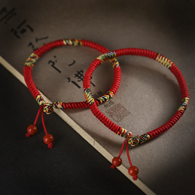 Pulsera de la suerte con protección de cuerda y nudo King Kong de cinco colores