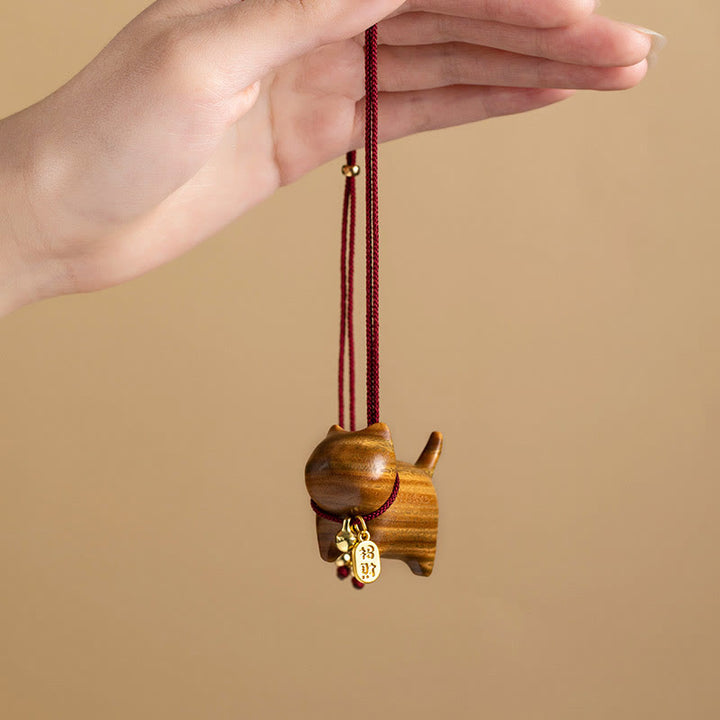 Buddha Stones, madera de ébano, sándalo verde, gato de la suerte, personaje Fu, campana de la suerte, equilibrio, decoración colgante para coche - image 10