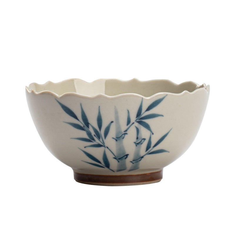 Taza de té de cerámica con hojas de bambú azules pequeñas, Buddha Stones, tazón de té de Kung Fu