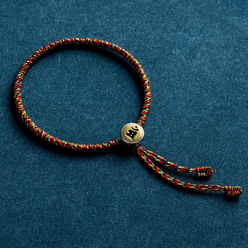 Pulsera de cuerda colorida hecha a mano con Buddha Stones de Plata de Ley 925 del zodíaco chino, protección de Buda natal - image 2