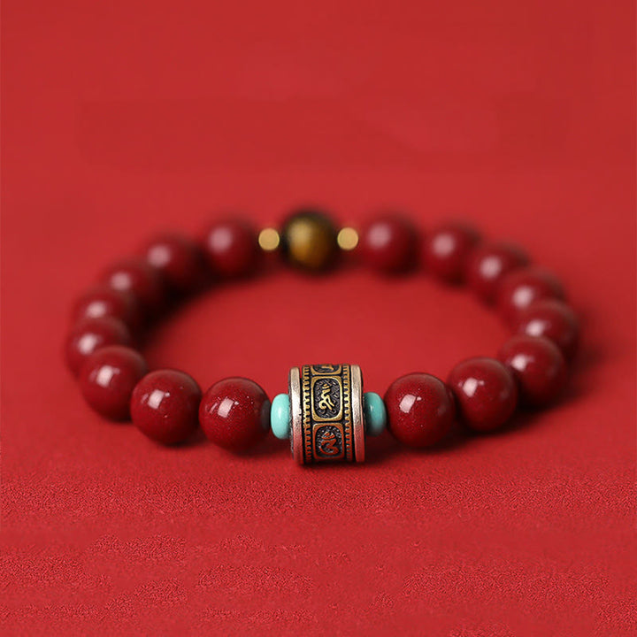 Pulsera de plata de ley 925 con Buddha Stones , zodíaco chino, Buda natal, cinabrio, Om Mani Padme Hum