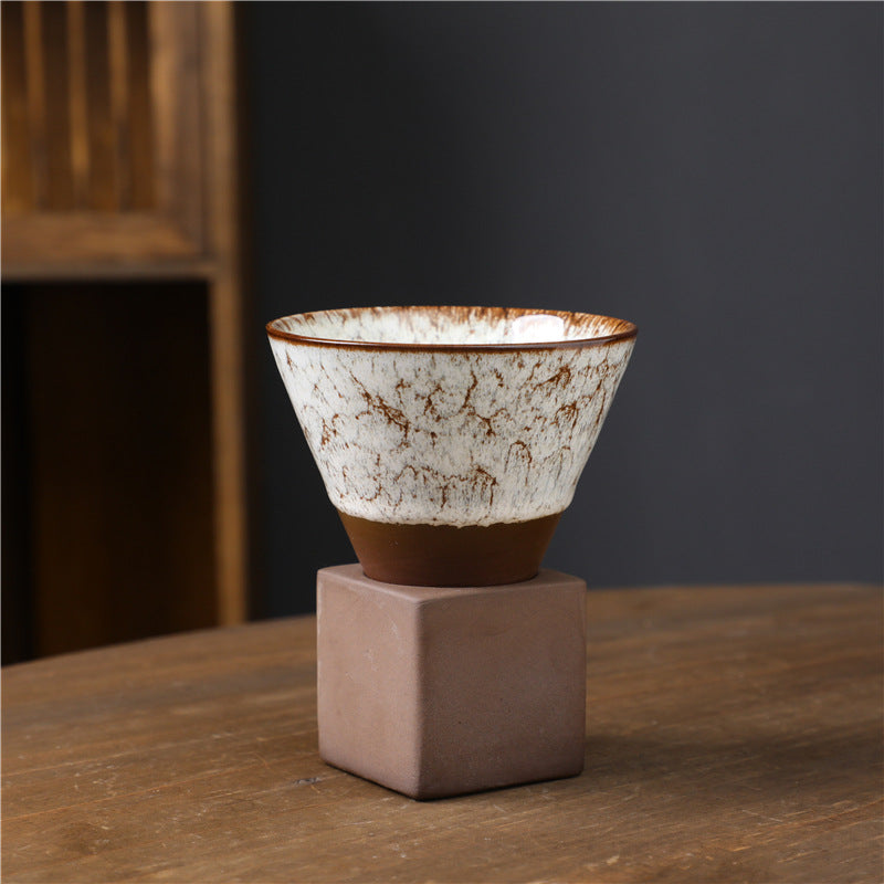 Taza de café de cerámica con cambio de horno Retro Buddha Stones, taza de café expreso con Base de 200ml