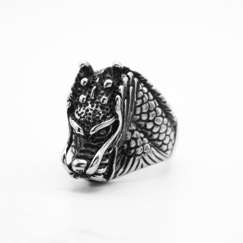 Anillo de acero de titanio Dragon Balance