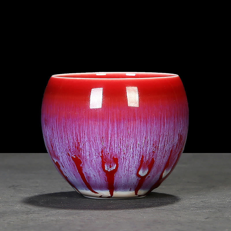 Taza de té de cerámica con cambio de horno de esmalte Jianzhan chino , Buddha Stones, taza de té Tenmoku Kung Fu