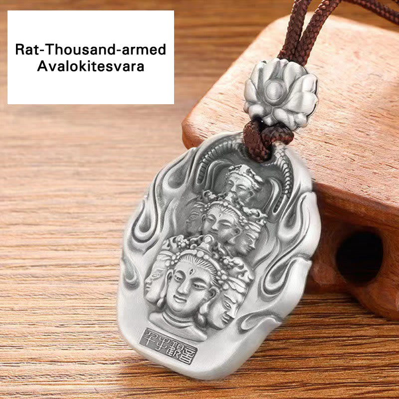 Buddha Stones del zodiaco chino, Buda natal Om Mani Padme Hum, colgante de collar de compasión de loto - Avalokitesvara de las Mil Brazos - image 11