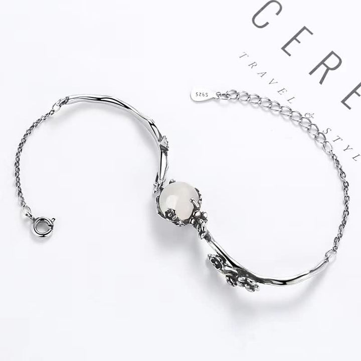 Pulsera Positiva Calcedonia Flor de Ciruelo Buddha Stones