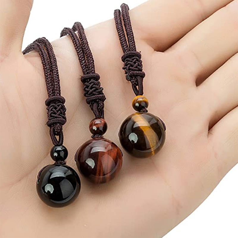 Collar de protección de ojos de tigre tibetano con Buddha Stones