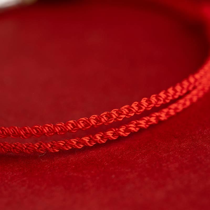 Pulsera tobillera trenzada hecha a mano con cuentas de cinabrio y pez Koi de plata de ley 925 con Buddha Stones - image 7