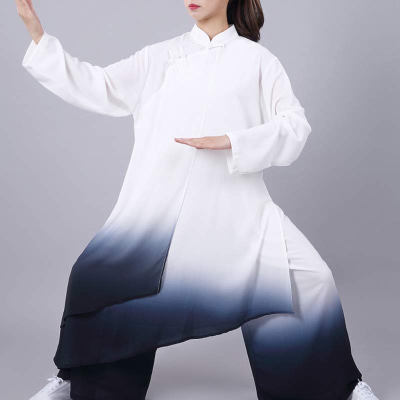 Conjunto de ropa unisex para práctica de meditación, tai chi, qigong y oración con pintura en degradado de Buddha Stones