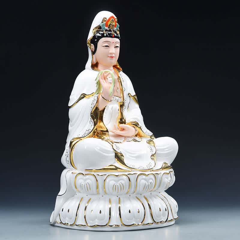 Chenrezig Bodhisattva Avalokitesvara Éxito Estatua de cerámica Decoración del hogar