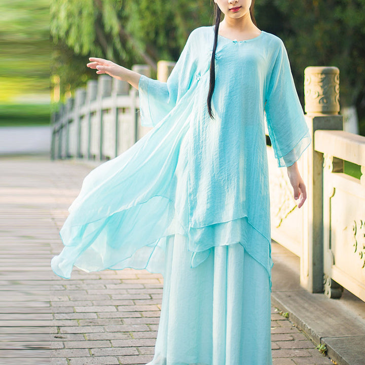 Juego de 3 piezas de ropa de gasa para yoga, Buddha Stones , uniforme, meditación, práctica Zen, para mujer - image 19