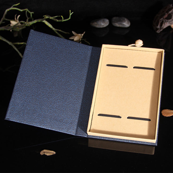 Marcapáginas de sándalo rojo con Buddha Stones, árbol de la vida, madera de ébano, hoja pequeña, con caja de regalo