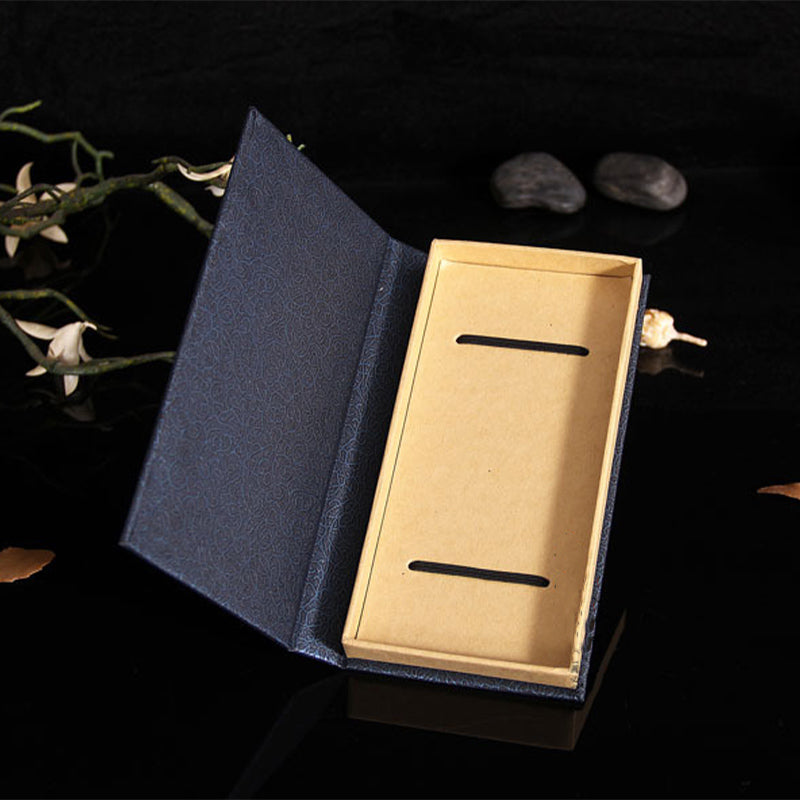Marcadores de libros de sándalo rojo de hoja pequeña de madera de ébano con árbol solar y Buddha Stones con caja de regalo