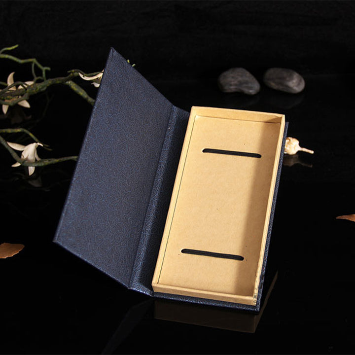 Marcadores de libros de sándalo rojo de hoja pequeña de madera de ébano con árbol solar y Buddha Stones con caja de regalo