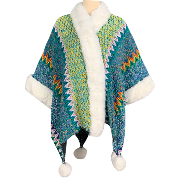 Mantón de rayas multicolor tibetano con Buddha Stones , bufanda de viaje acogedora para invierno - Luz verde cian - image 19