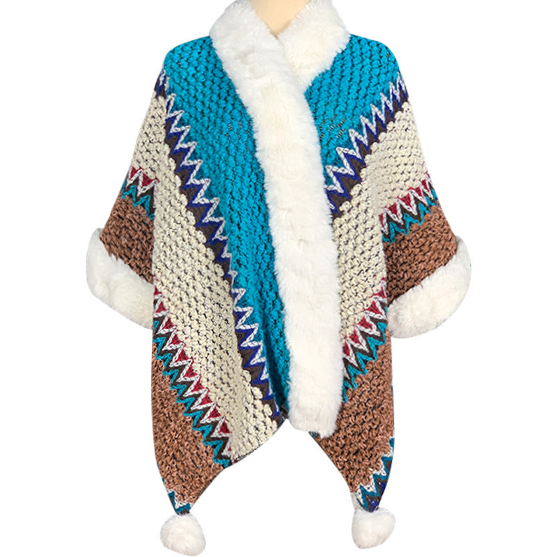 Mantón de rayas multicolor tibetano con Buddha Stones , bufanda de viaje acogedora para invierno - Azul Beige Marrón - image 45