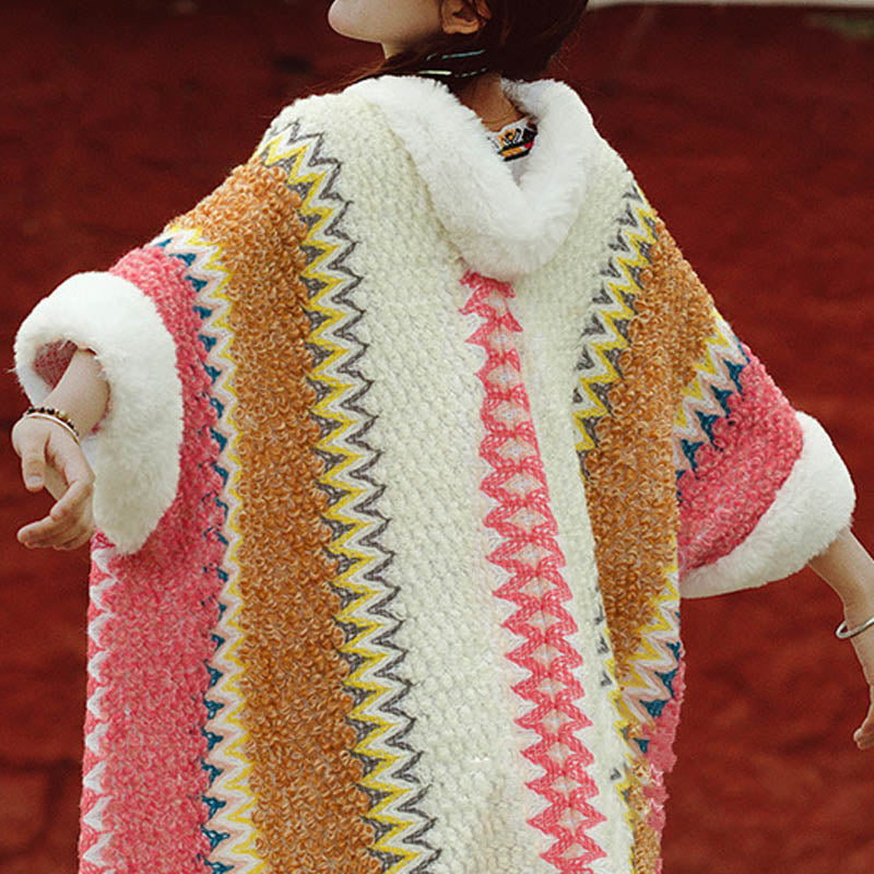 Mantón de rayas multicolor tibetano con Buddha Stones , bufanda de viaje acogedora para invierno - image 11