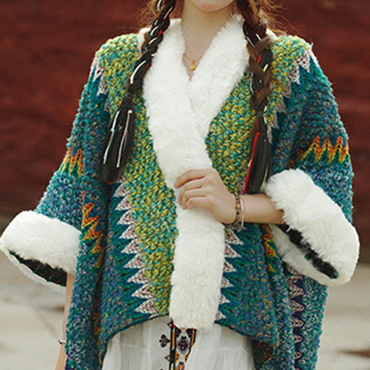 Mantón de rayas multicolor tibetano con Buddha Stones , bufanda de viaje acogedora para invierno - image 24