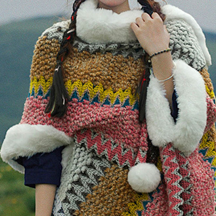 Mantón de rayas multicolor tibetano con Buddha Stones , bufanda de viaje acogedora para invierno - image 54