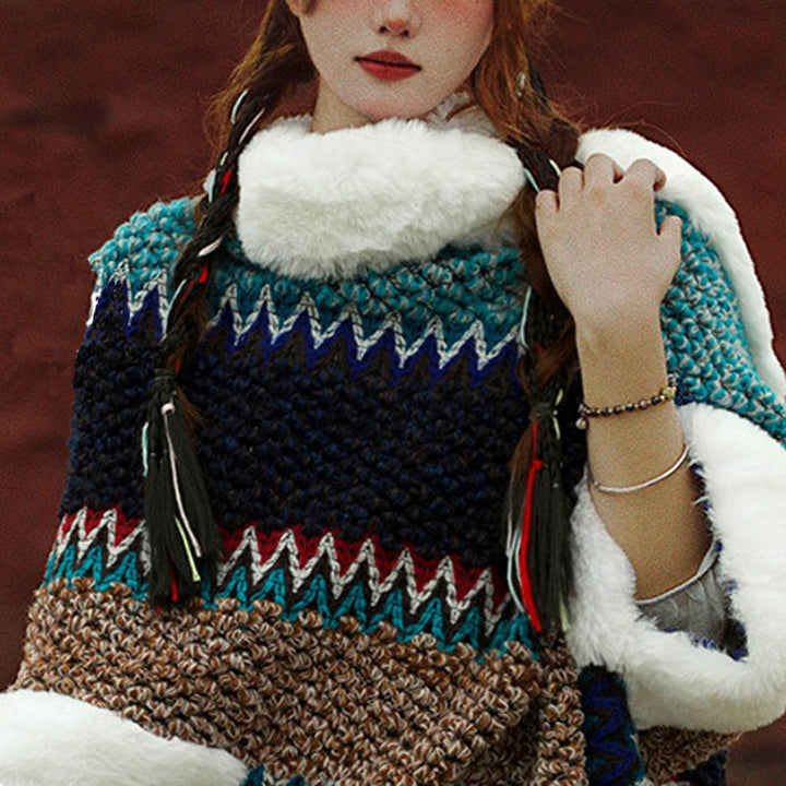 Mantón de rayas multicolor tibetano con Buddha Stones , bufanda de viaje acogedora para invierno - image 29